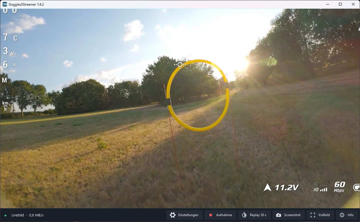 Goggles3Streamer Hauptfenster, 16:9-Zuschnitt unten